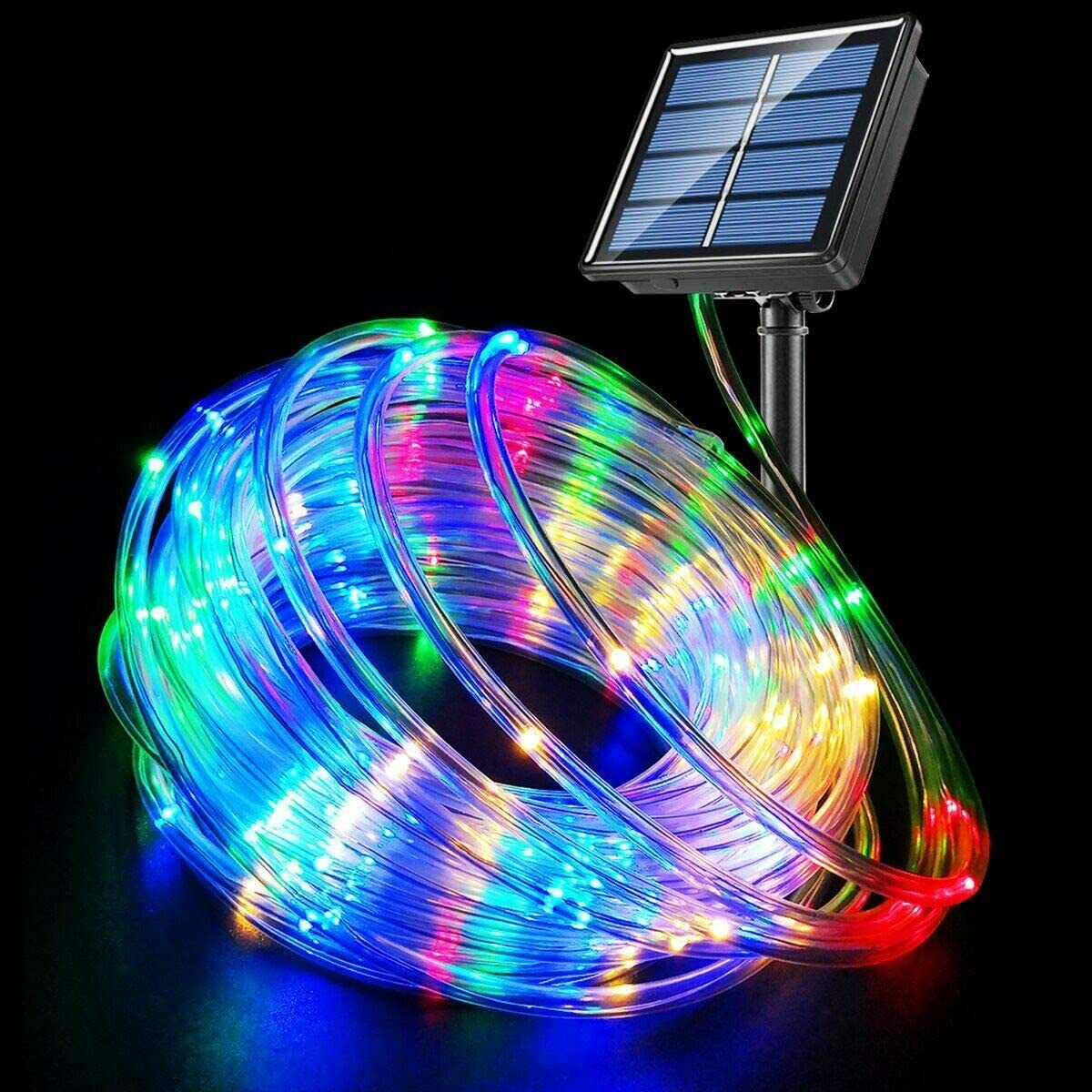 100 LED Solar LED Rope Lights Fairy Tube Light String Waterproof ...