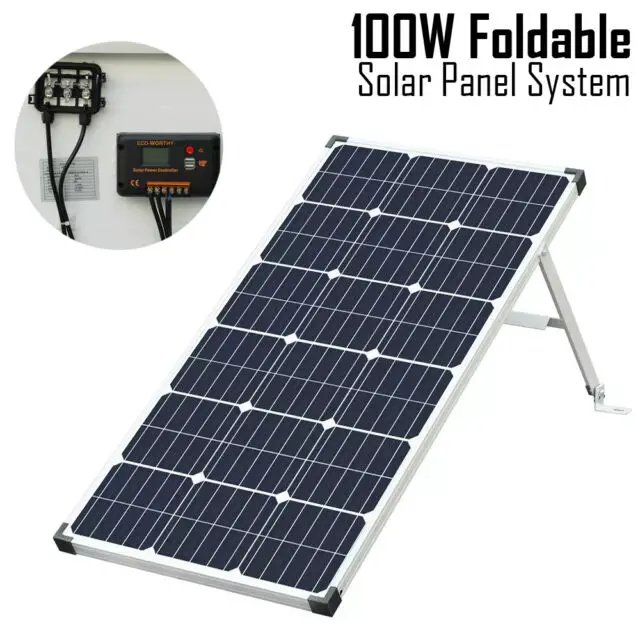 100W Watt Solar Panel Kit 20A Controller w/ Tilt Mount Bracket Roof RV ...
