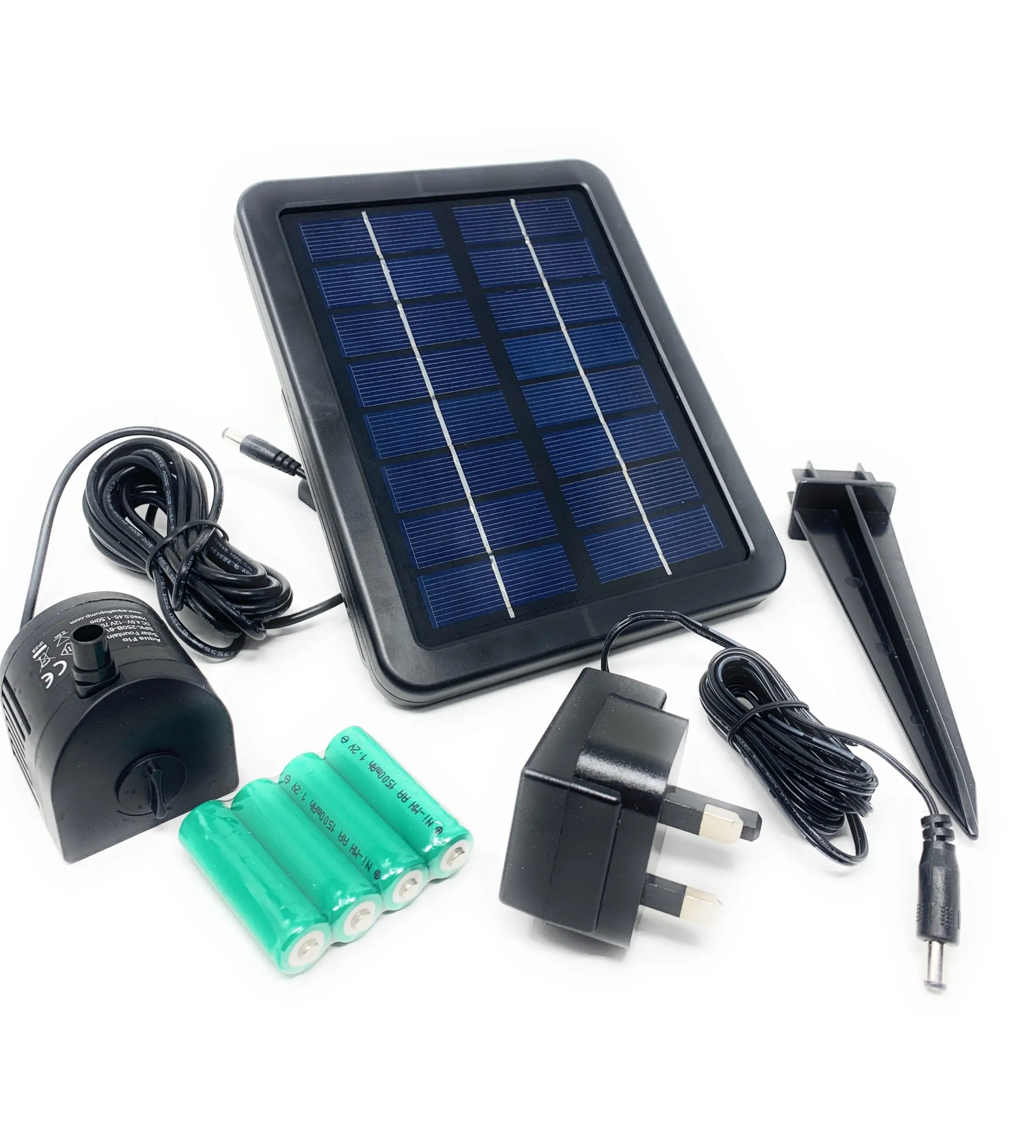 250 LPH Solar Powered Fountain Water Feature Pump with Battery Back Up ...