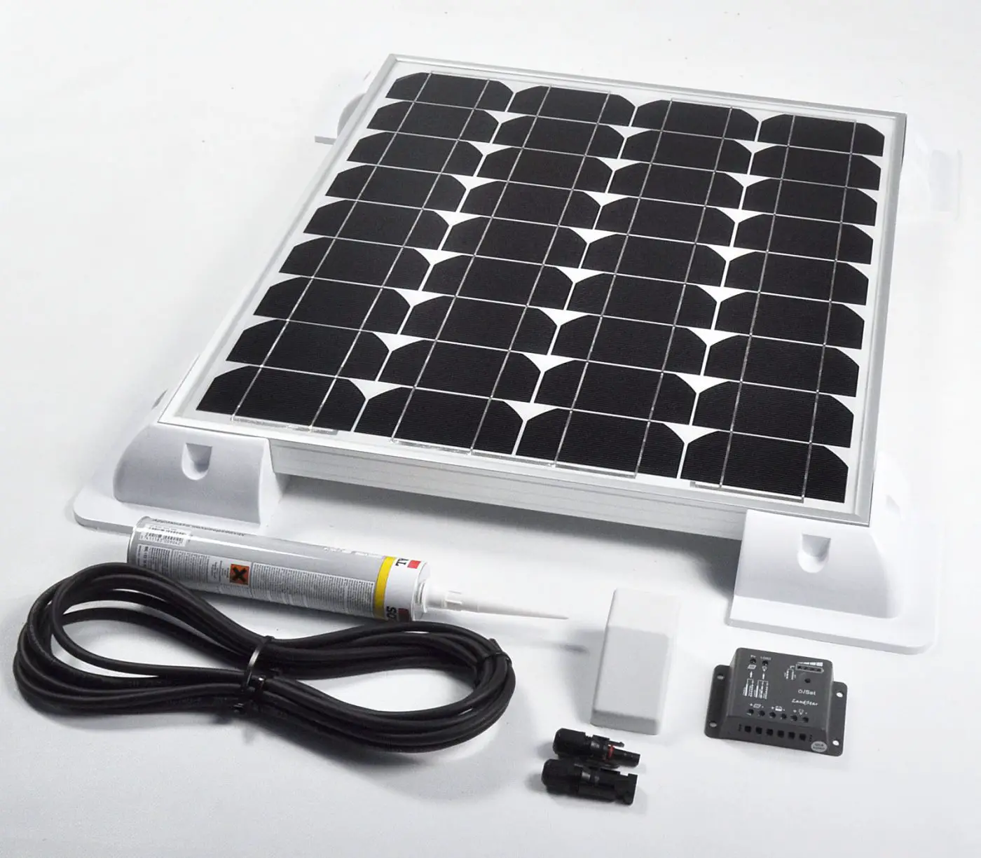 45w 12v Solar Battery Charger Vehicle Kit Deluxe