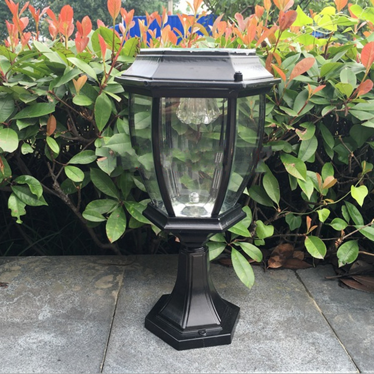 Aluminum Solar Powered LED Lamp Gate Post Light Home Outdoor Garden ...
