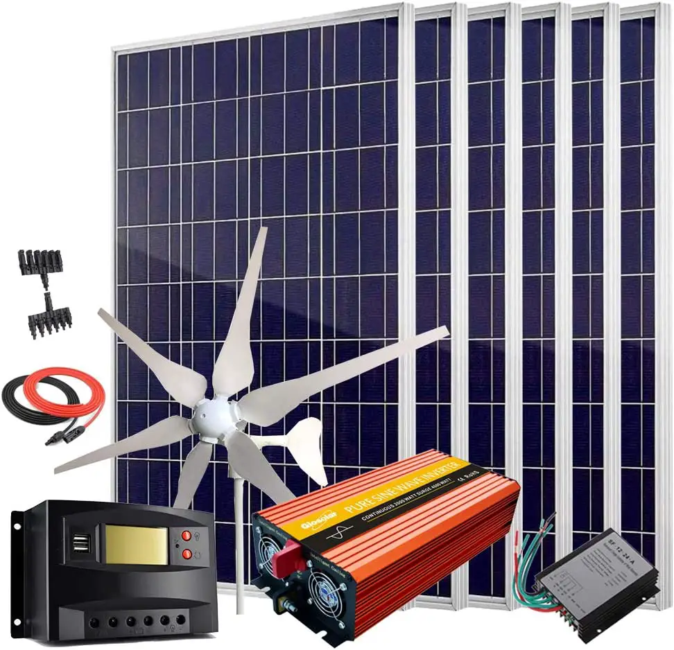 Amazon.com : 1000W Wind Solar Power Kit with 2000W Inverter: 400W Wind ...