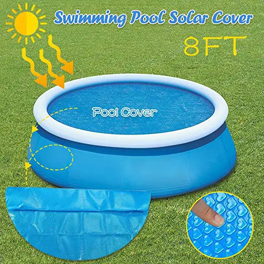 Amazon.com: Mifelio 8ft Round Solar Pool Cover Solar Cover Heating ...