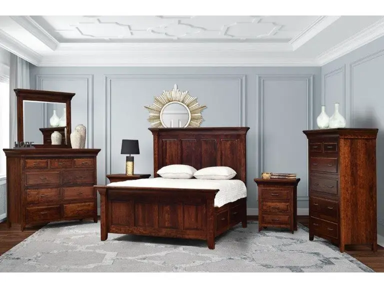 Amish Oak and Cherry Solid Wood Bedroom Group Made in USA ...