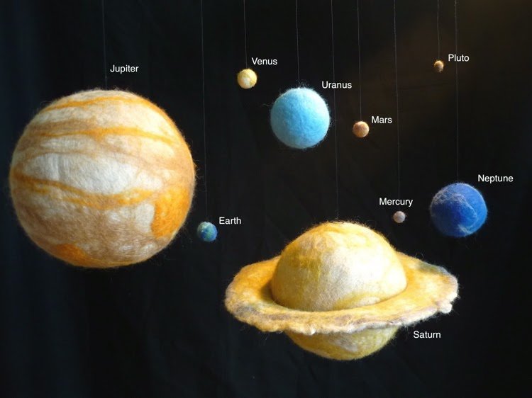 An Snag Breac Beo: Planets of the solar system....in felt ...