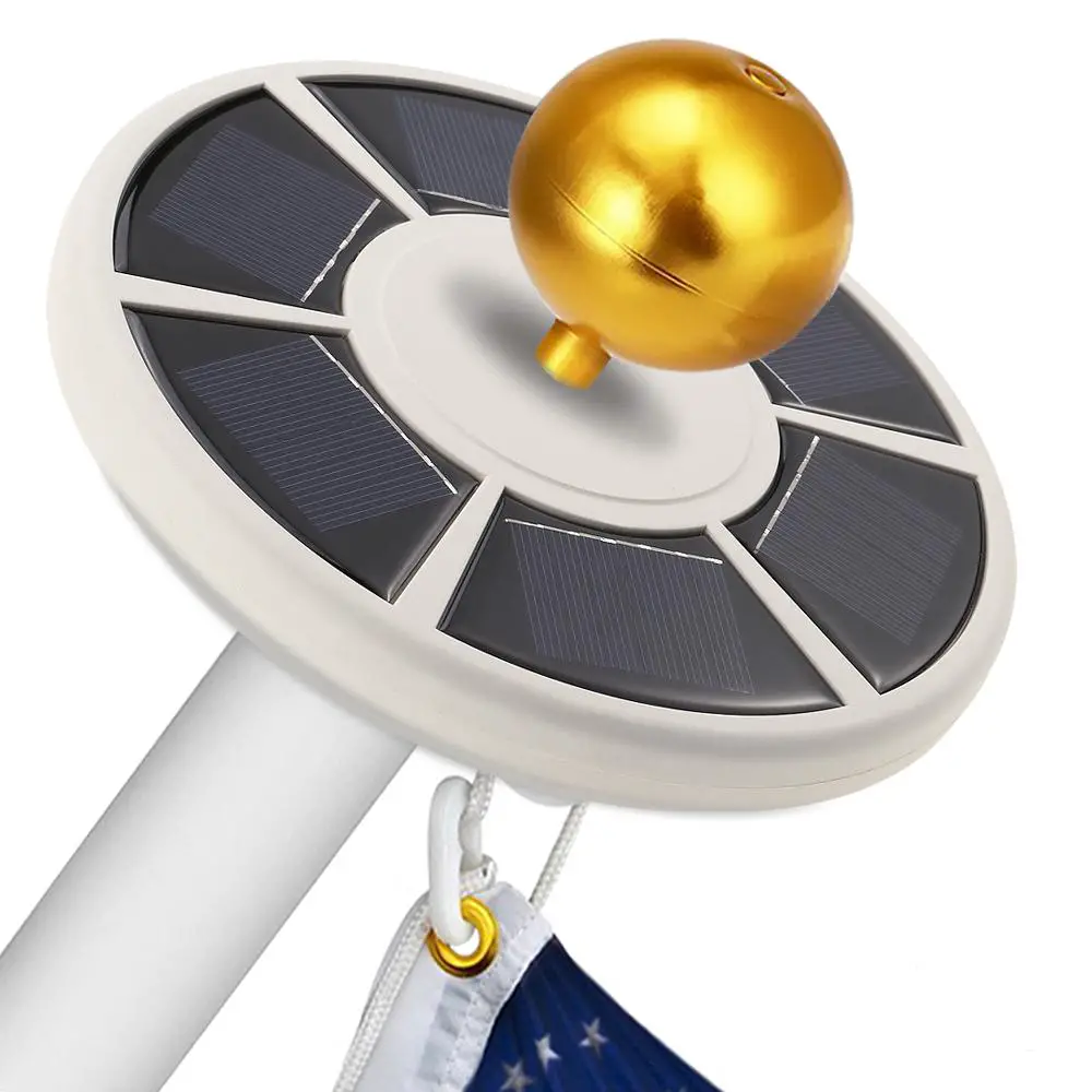 ANLEY 26 LED Solar Powered Flag Pole Light Ultra Bright Full Coverage ...