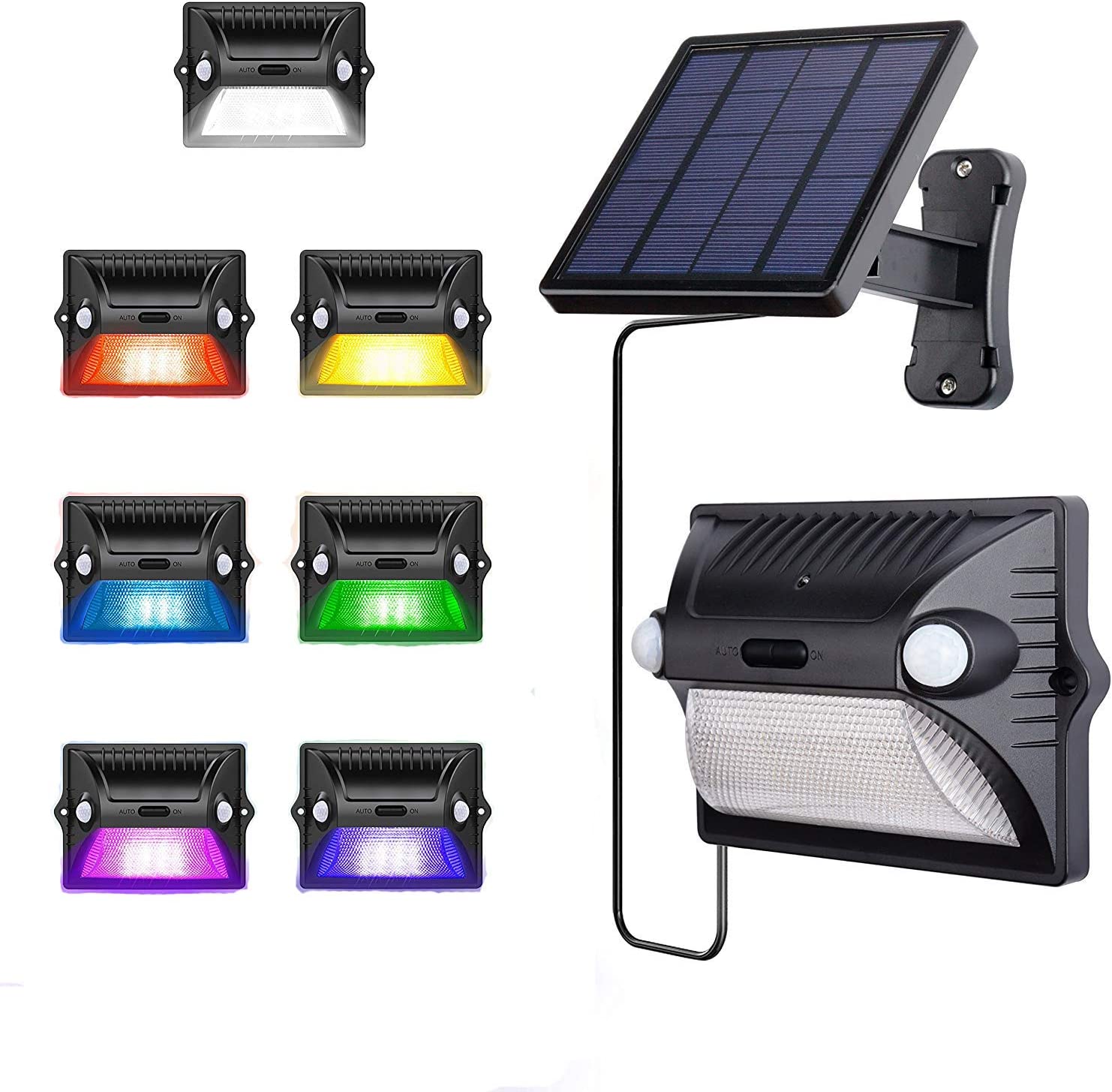 AREOUT Fence Solar Wall Lights Outdoor with Separate Panel,Waterproof ...