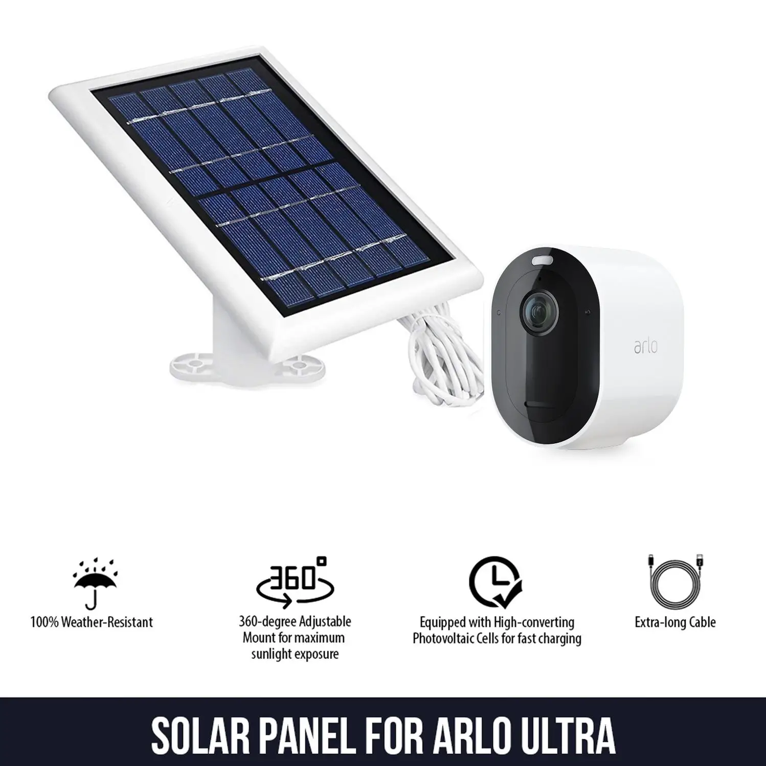 Arlo Pro 4 with Solar Panel Bundle (3 Pack, White)