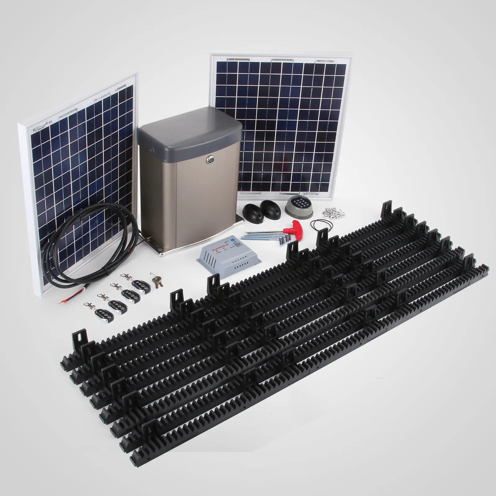 Automatic Solar Sliding Gate Opener Operator 2x20W Durable Wireless ...