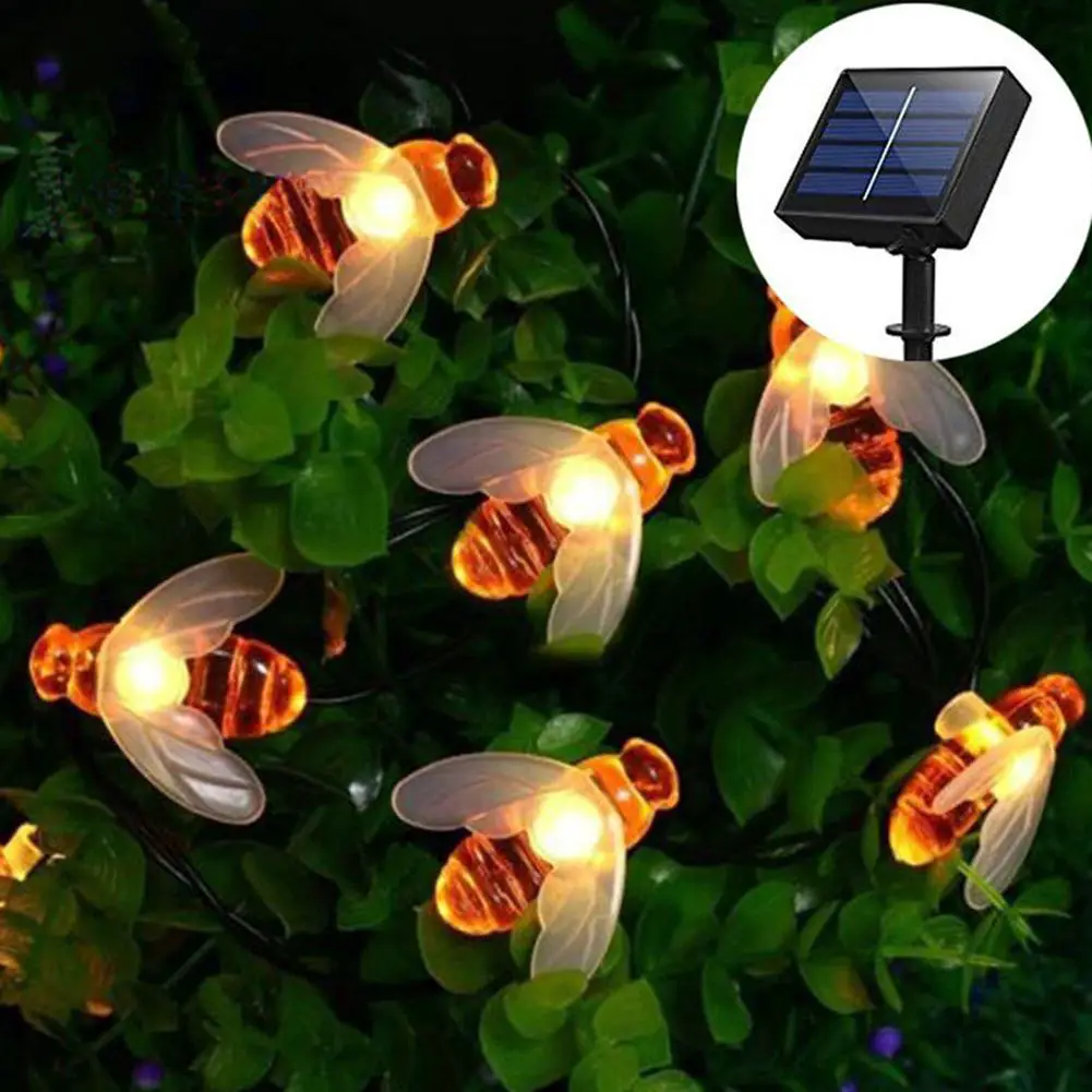 Bee String Lights 20/30 Led Outdoor Solar Power LEDs Strings Waterproof ...