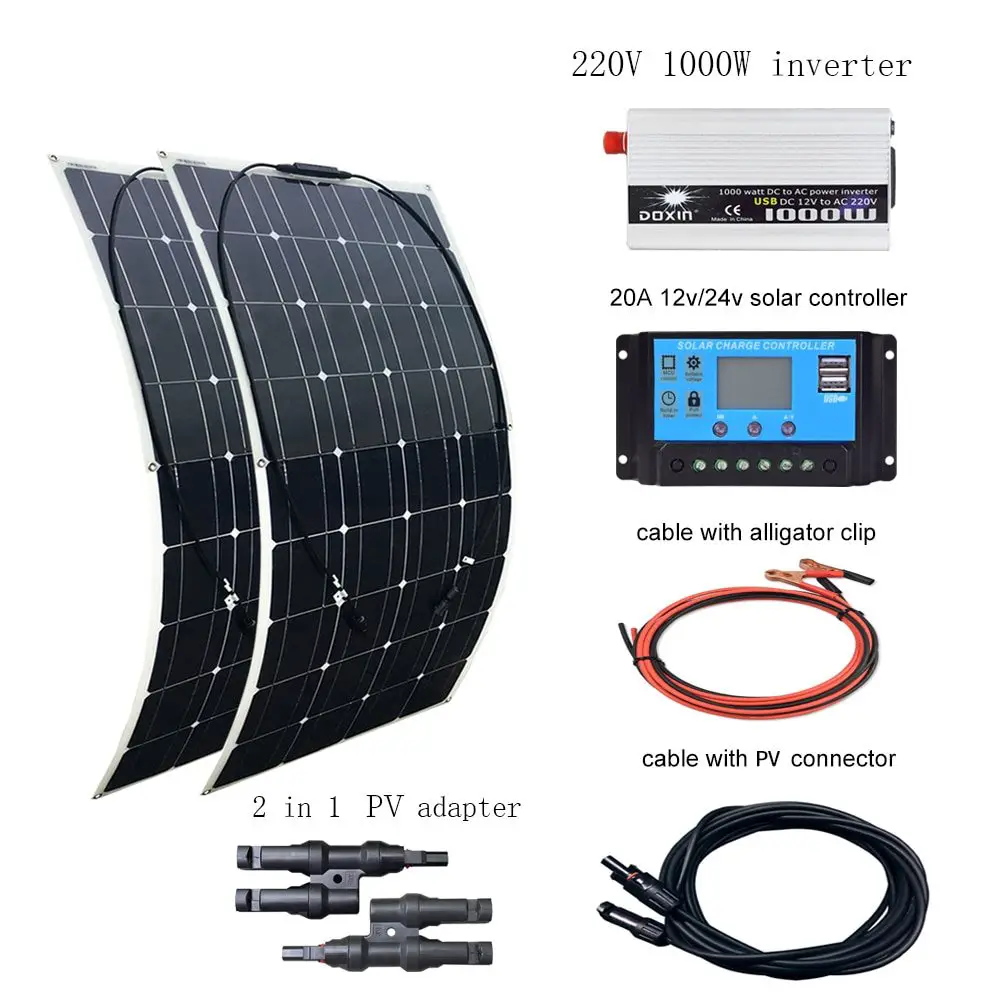 BOGUANG 220V solar panel 200w 12V 20A Controller 230V ...