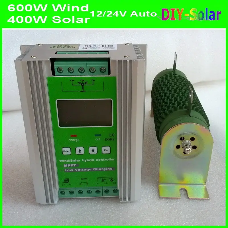 Boost MPPT 1000W 60A wind solar hybrid charge controller, Wind turbine ...
