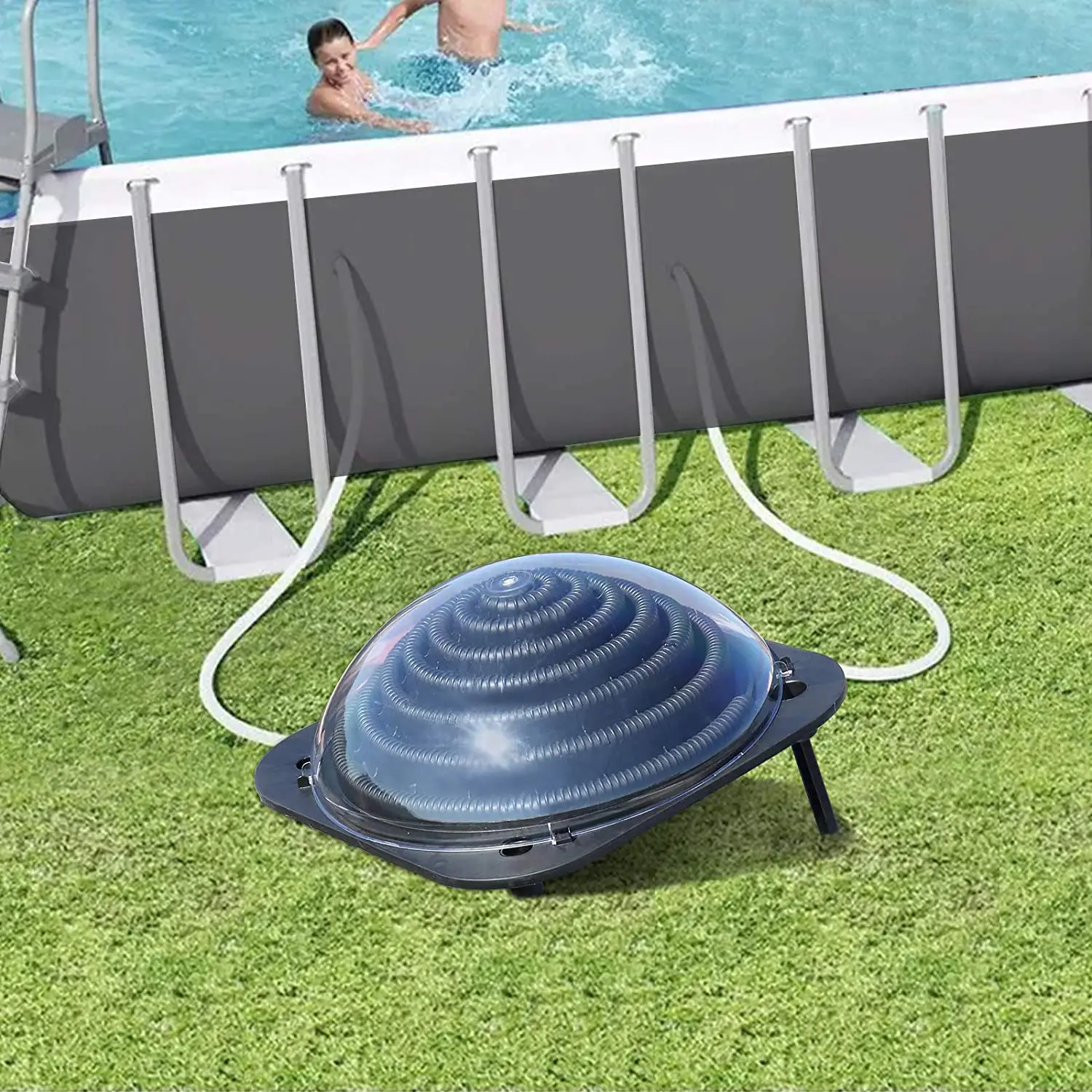 Buy VINGLI Solar Pool Heater Above Ground Domed Solar Powered Swimming ...