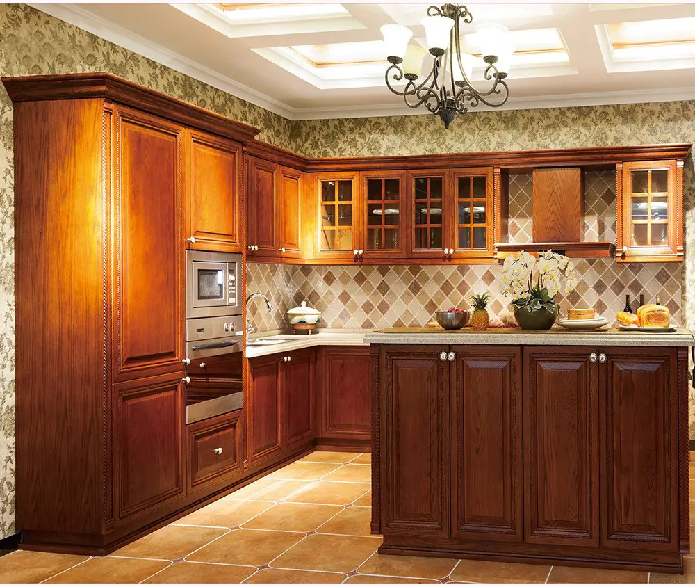 China Factory Wholesale Cheap Solid Wood Kitchen Cabinet