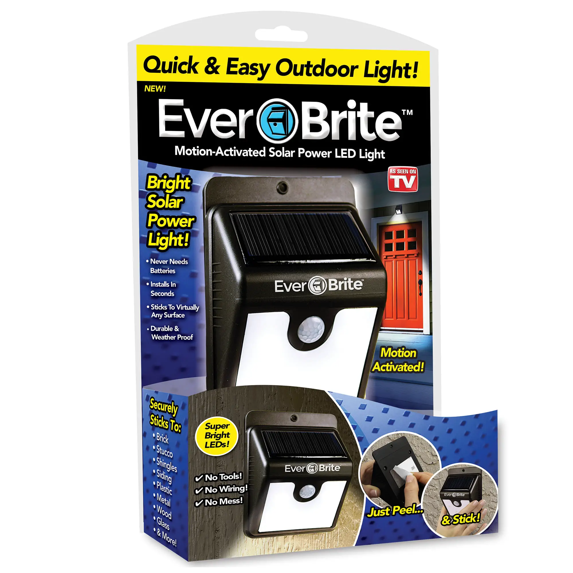 Ever Brite Motion Sensor Outdoor Light Solar Powered LED Light, As Seen ...