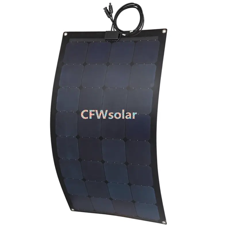 factory price semi flexible solar panel 100W, rechargeable battery 12V ...