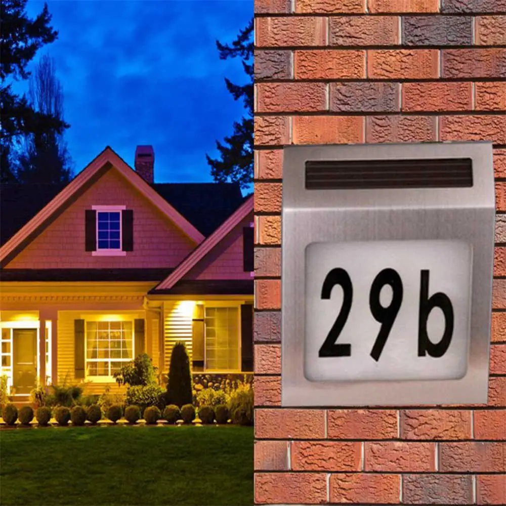 House Number with Light,SynCont Solar Powered Address Sign,LED Outdoor ...