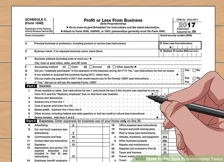 How to File Sole Proprietorship Taxes (with Pictures)