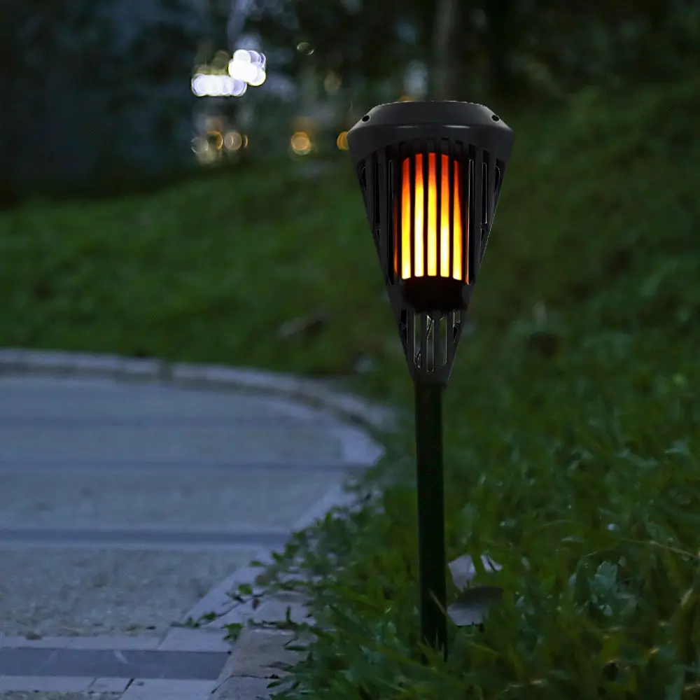 LightMe LED Solar Flickering Flame Torch Light IP65 Waterproof Outdoor ...