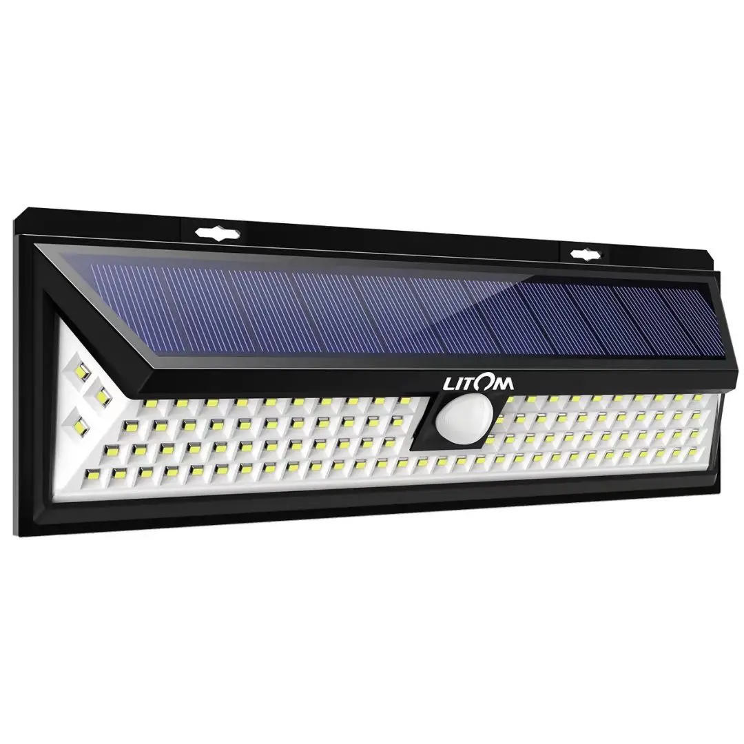 Litom 102 LED Motion Sensor Solar Light, Bright Wall Light, Large Solar ...