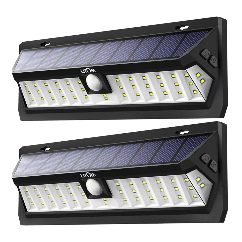 Litom 42 LED Motion Sensor Solar Light, Bright Wall Light, 120 Degree ...