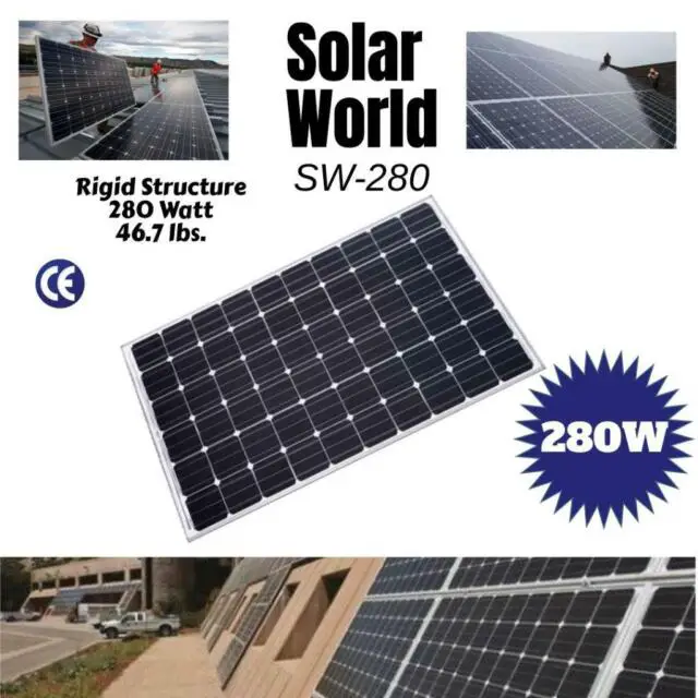 Lot of 20 SolarWorld 280 UL Listed 280 Watt 24V Solar Panels Made In ...