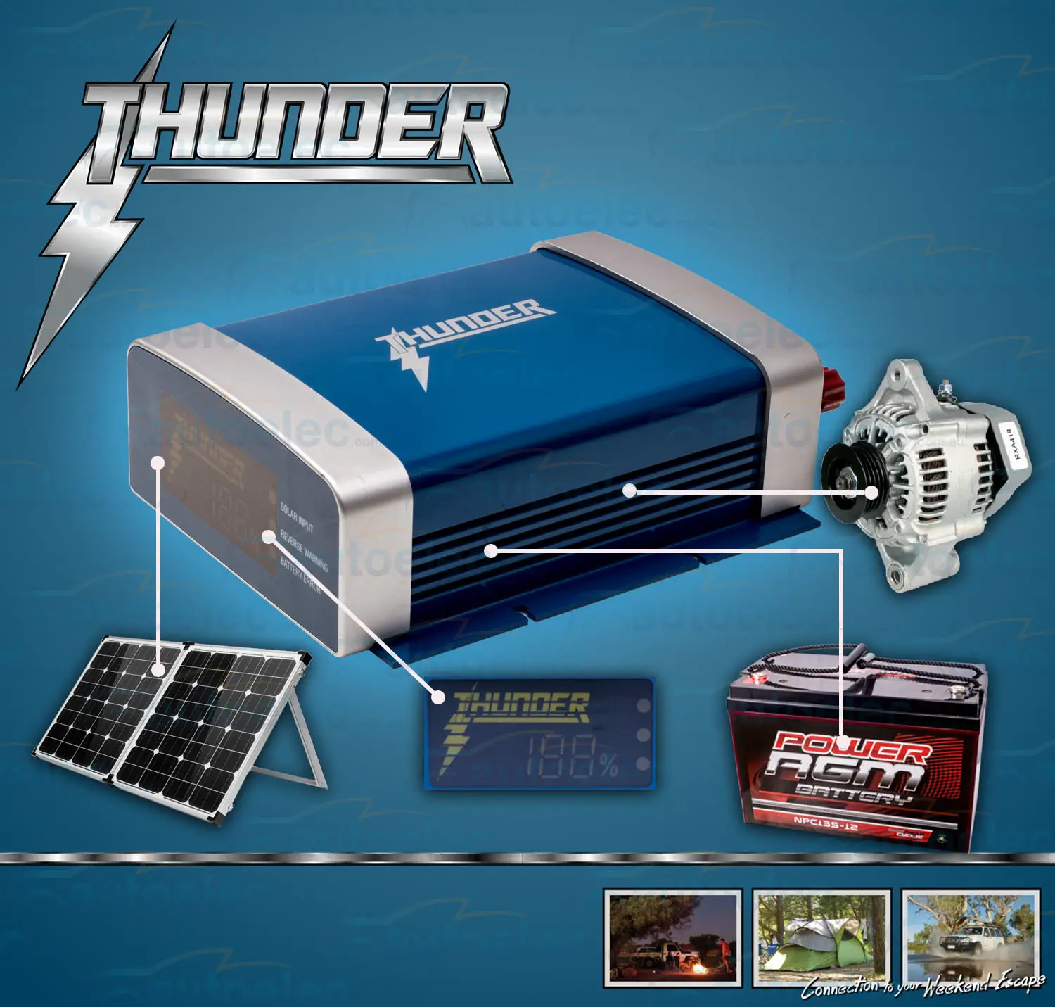 New Model Thunder 12 Volt Dc To Dc 20A Battery Charger Solar Agm Deep ...