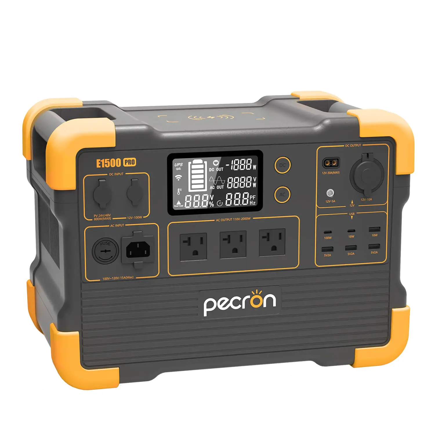 pecron E1500 PRO Portable Power Station 2000W 1450Wh Solar Generator ...
