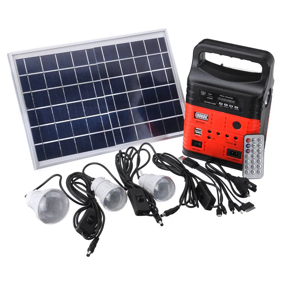 Portable Solar Panel, Solar Lighting Kit for Home RV Hiking Hurricane ...