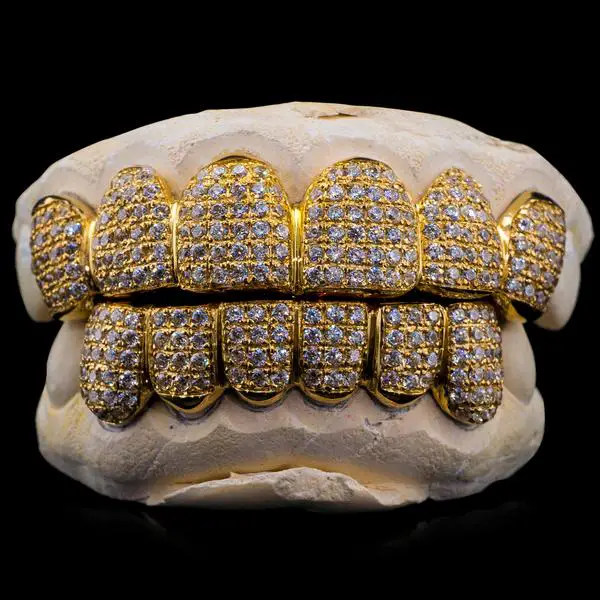 Purchase Solid Gold Packed Iced Out Grillz Online  Custom ...