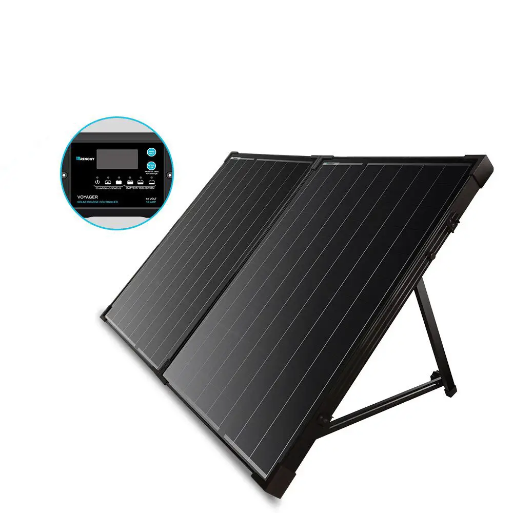 Renogy 100W 12V Protable Foldable Monocrystalline Solar Panel kit with ...