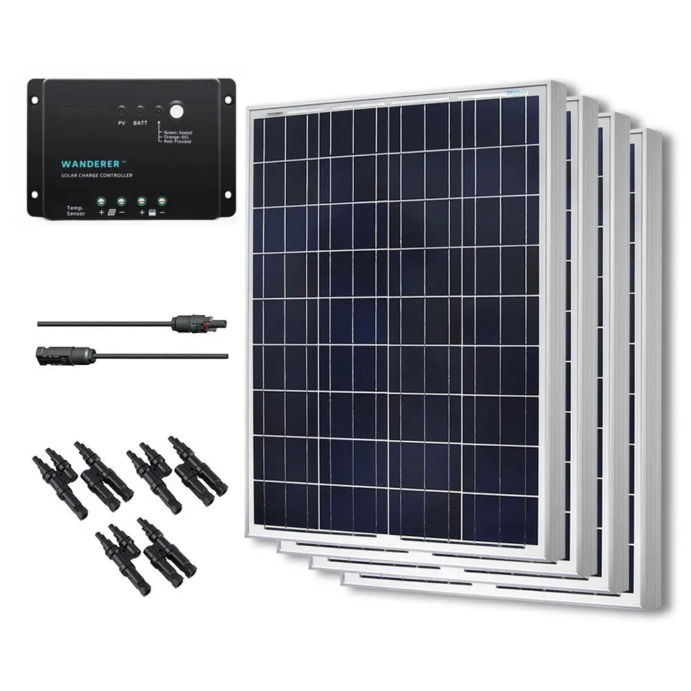 Renogy 400W 12V Solar Panel Ponocrystalline Bundle Off Grid Power Kit ...