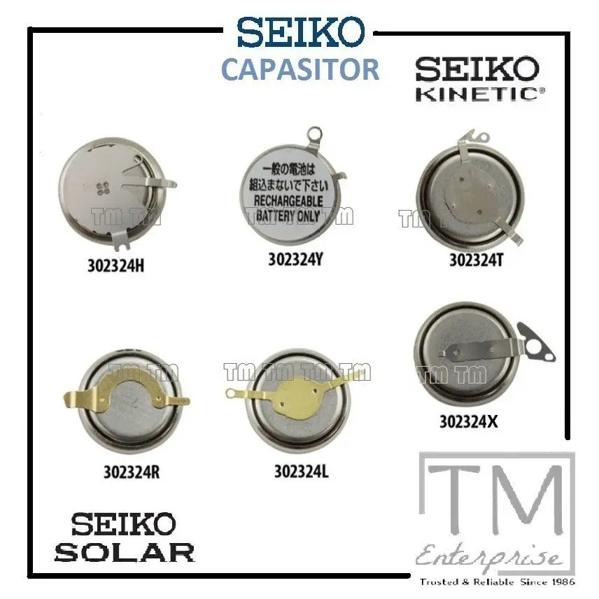 SEIKO SOLAR KINETIC WATCH GENUINE CAPASITOR REPLACEMENT BATTERY ...