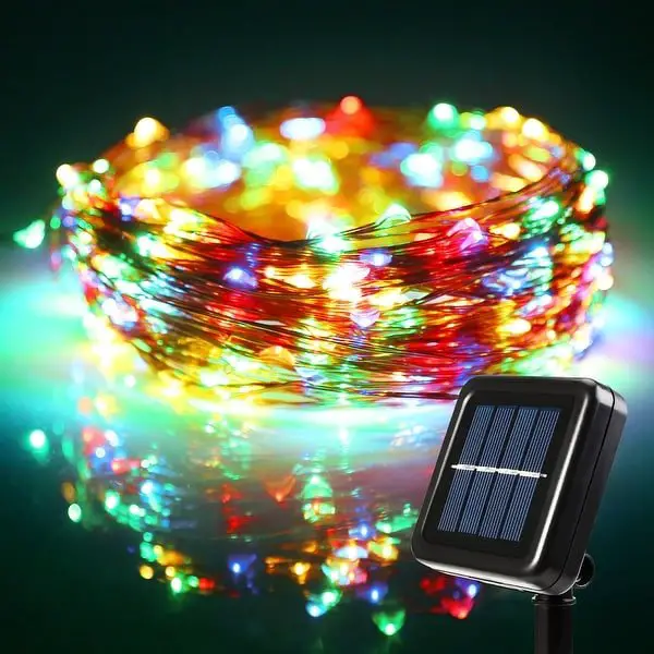 Shop 72ft LED Starry String Lights, 200 Multicolor RGBY LEDs, Solar ...