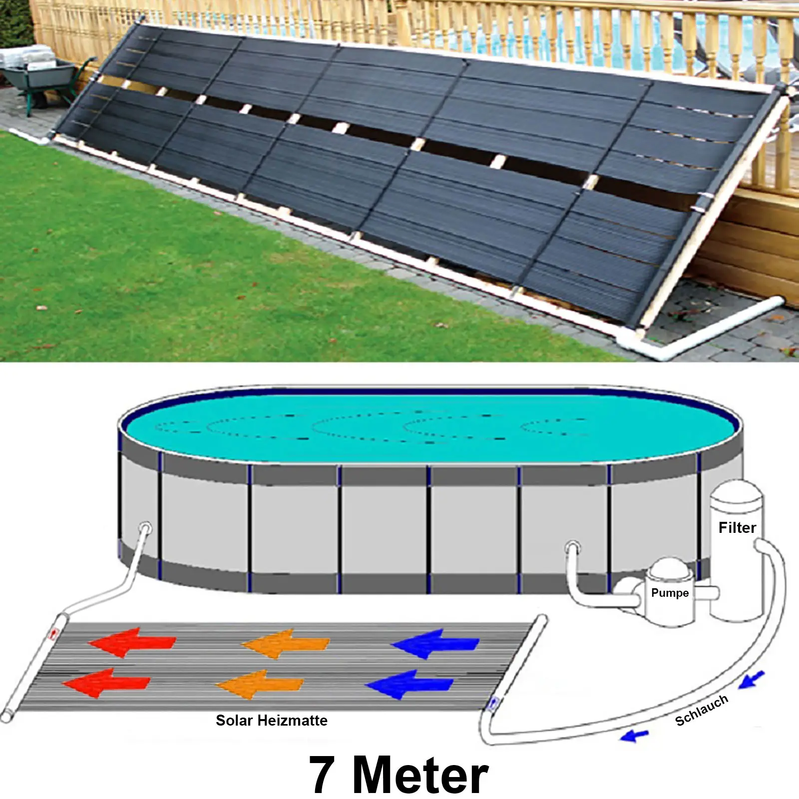 Solar Heating Carpet Pool Solar Mat Swimmingpool Heater Black ...