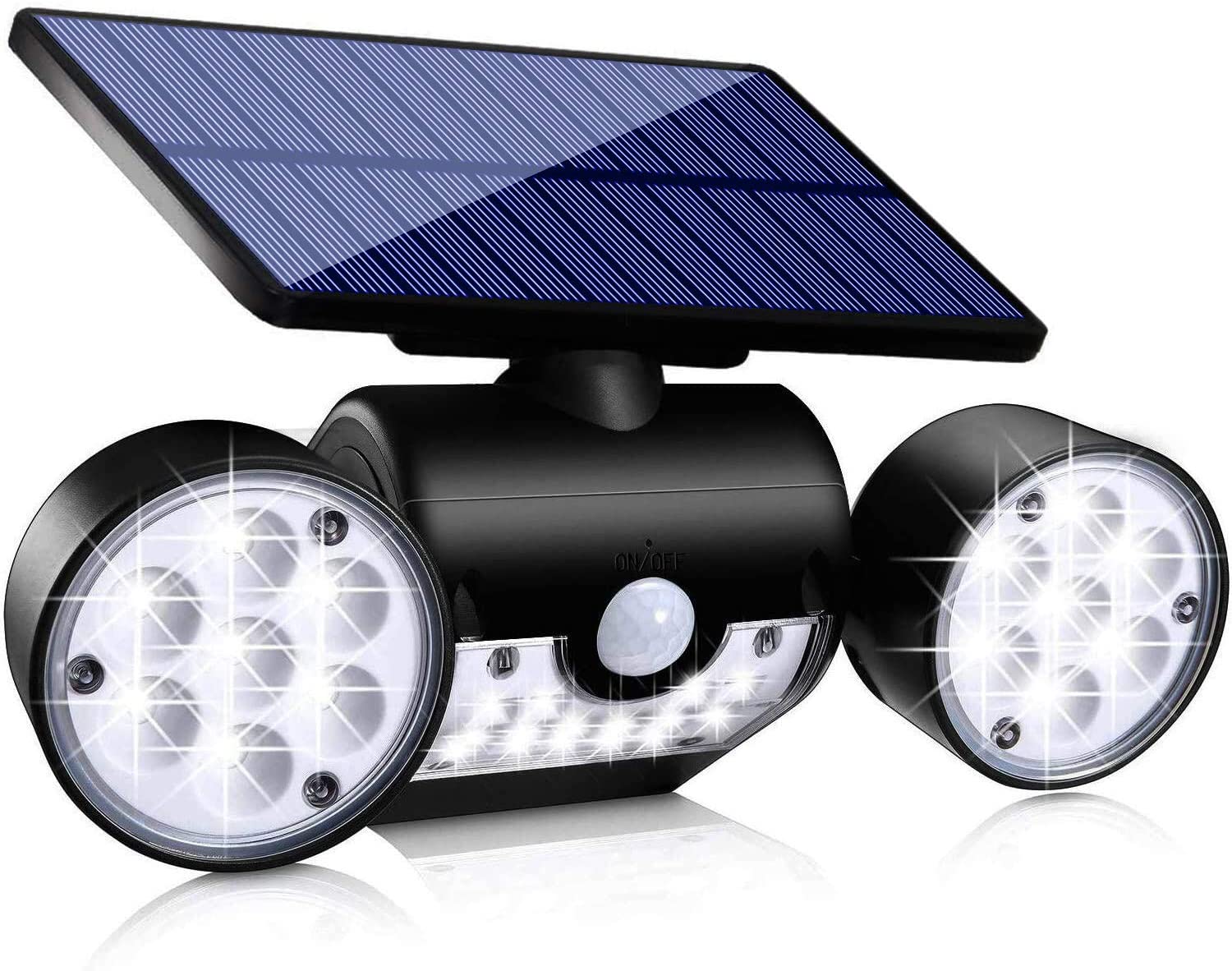 Solar Lights Outdoor Motion Sensor 30 LED Solar Flood Light Dual Head ...