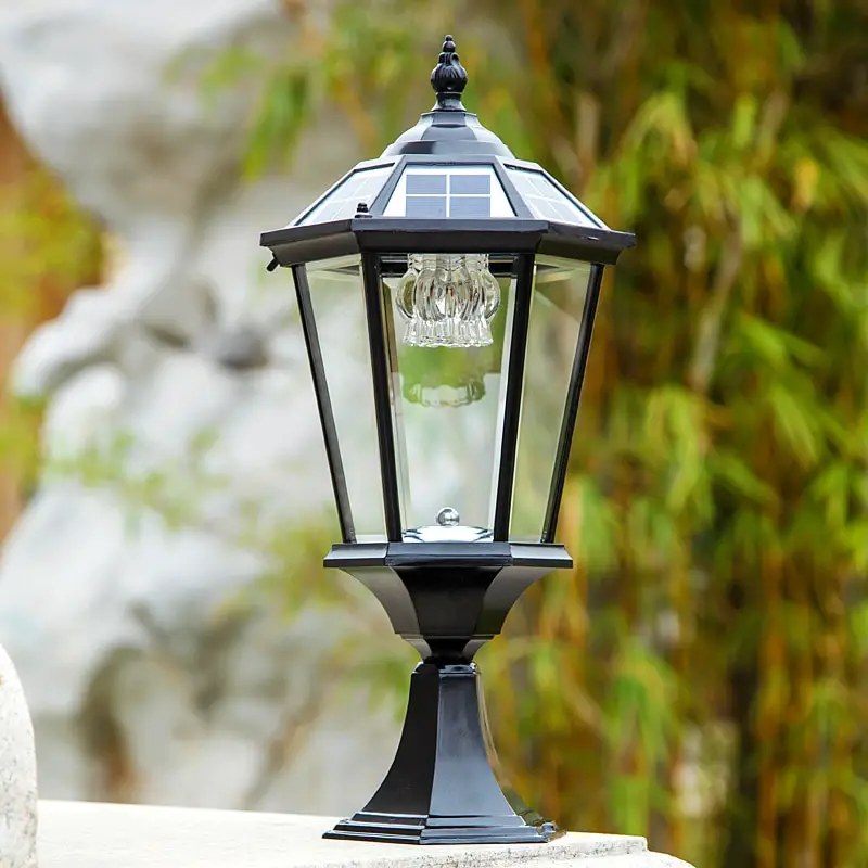 Solar outdoor wall lamp post lights lamppost headlights villa garden ...