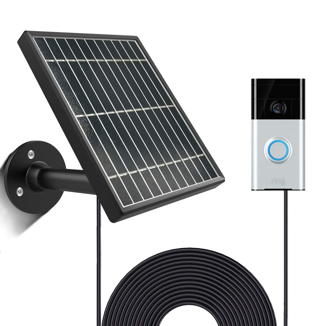 Solar Panel for Ring Video Doorbell 1/2/3/3Plus, Waterproof Charge ...
