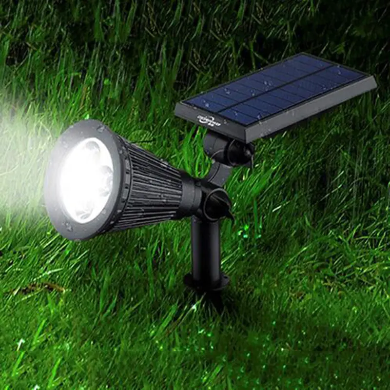 Solar panel LED Spike Spot Light Spotlight Landscape Garden Yard Path ...