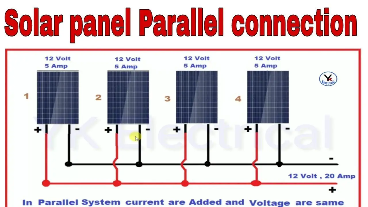 Solar panels parallel connections