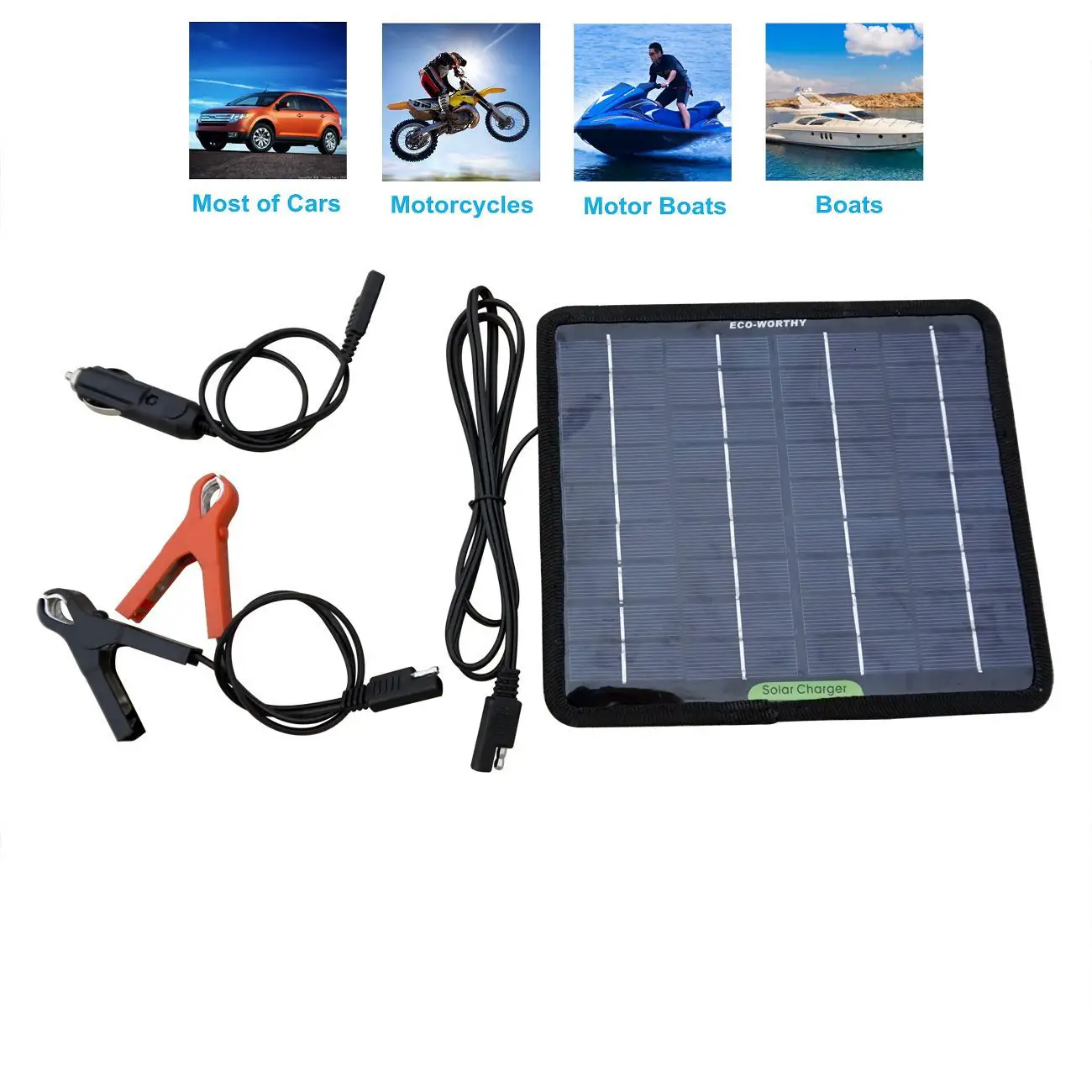 Solar Powered Panel Battery Charger Maintainer Car Marine Boat RV ...