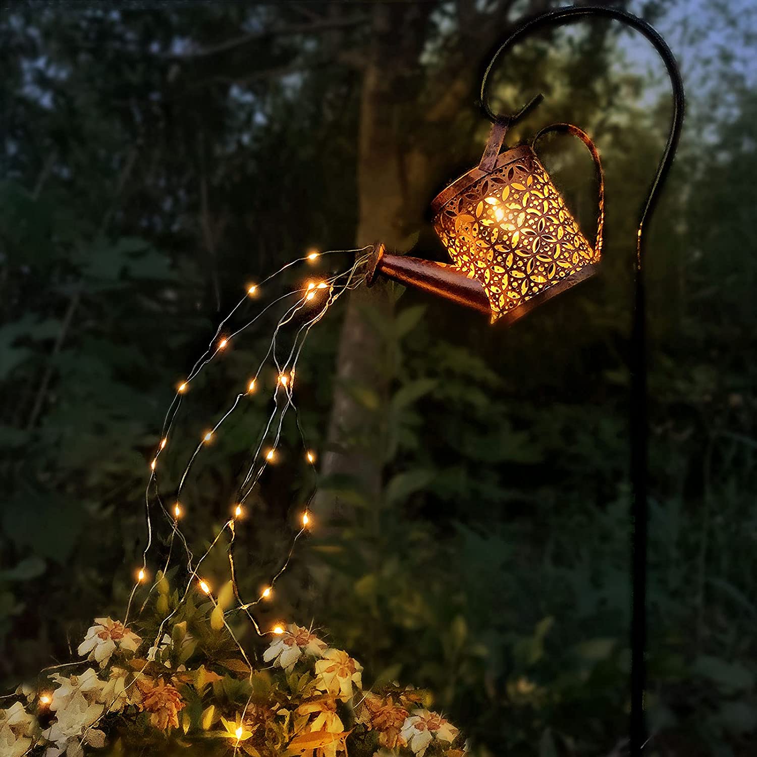 Solar Star Shower Light, Kettle Light Solar LEDs String Fairy Lights ...