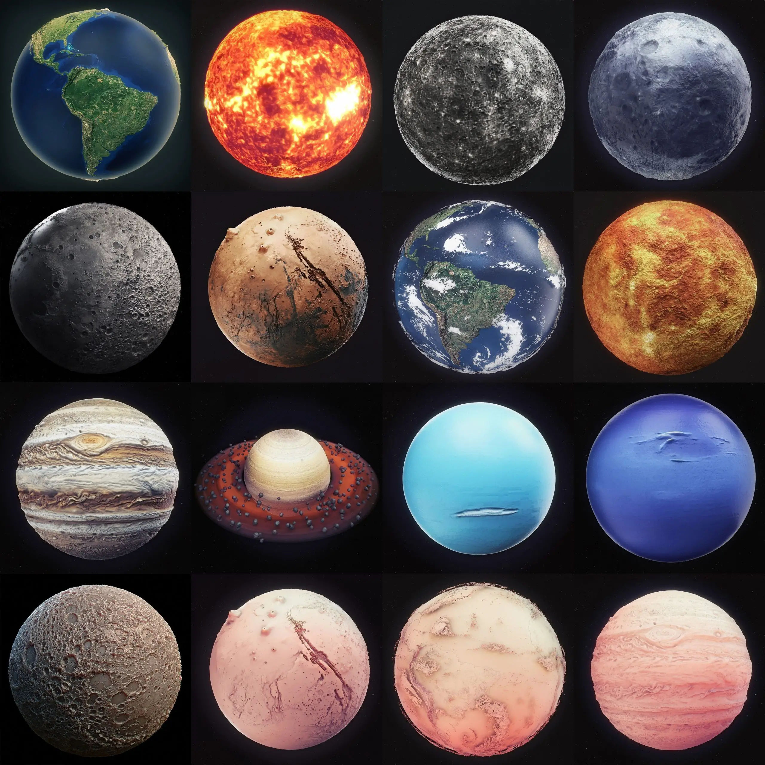 Solar System High Poly 3D Model Collection