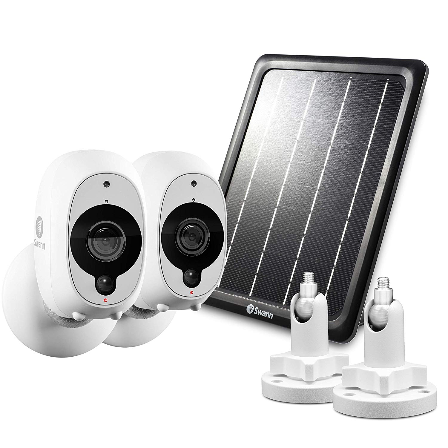 Swann Smart Security Battery Camera, Solar Panel and Mounts, White ...