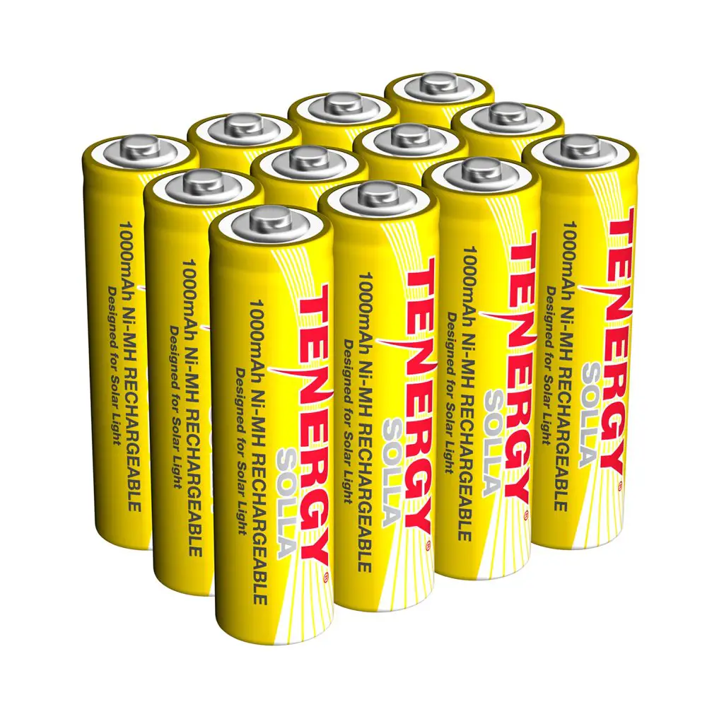 Tenergy Solla Rechargeable NiMH AA Battery, 1000mAh Solar Batteries for ...