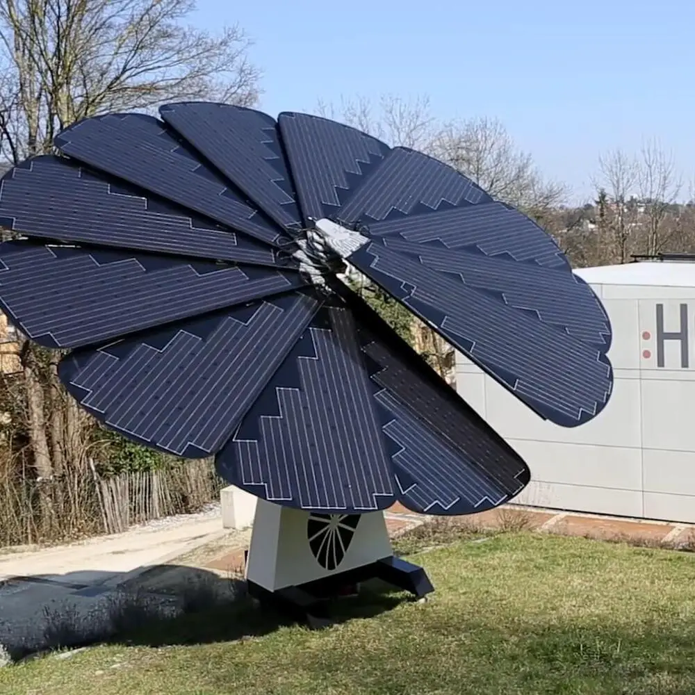 The Smartflower is a system of solar panels that follow the sun ...