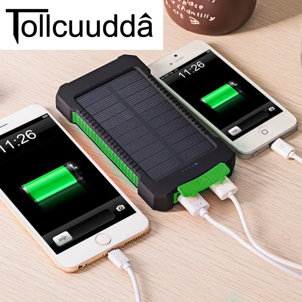 Tollcuudda Waterproof 10000Mah Solar Power Bank Solar Charger Dual USB ...
