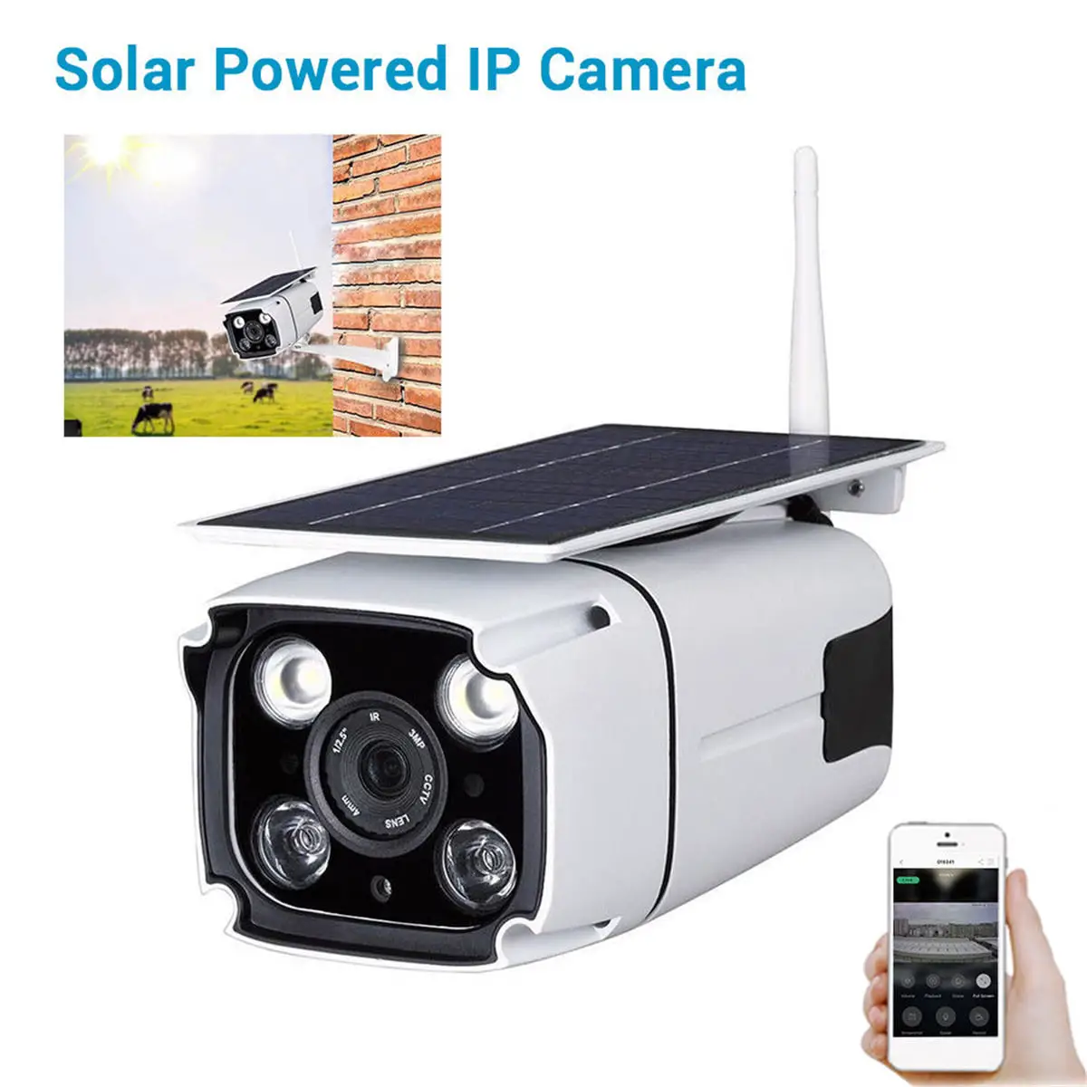 Wireless Security Camera Outdoor Solar Battery Powered,1080P Wireless ...